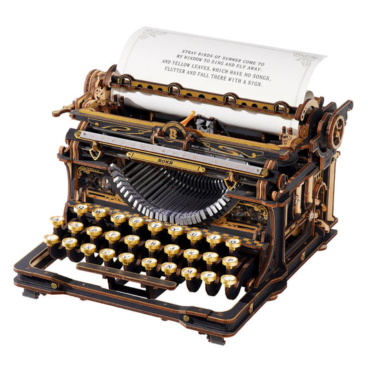 Robotime ROKR Mechanical Typewriter Wooden 3D Puzzle LK703B (Classic Version)