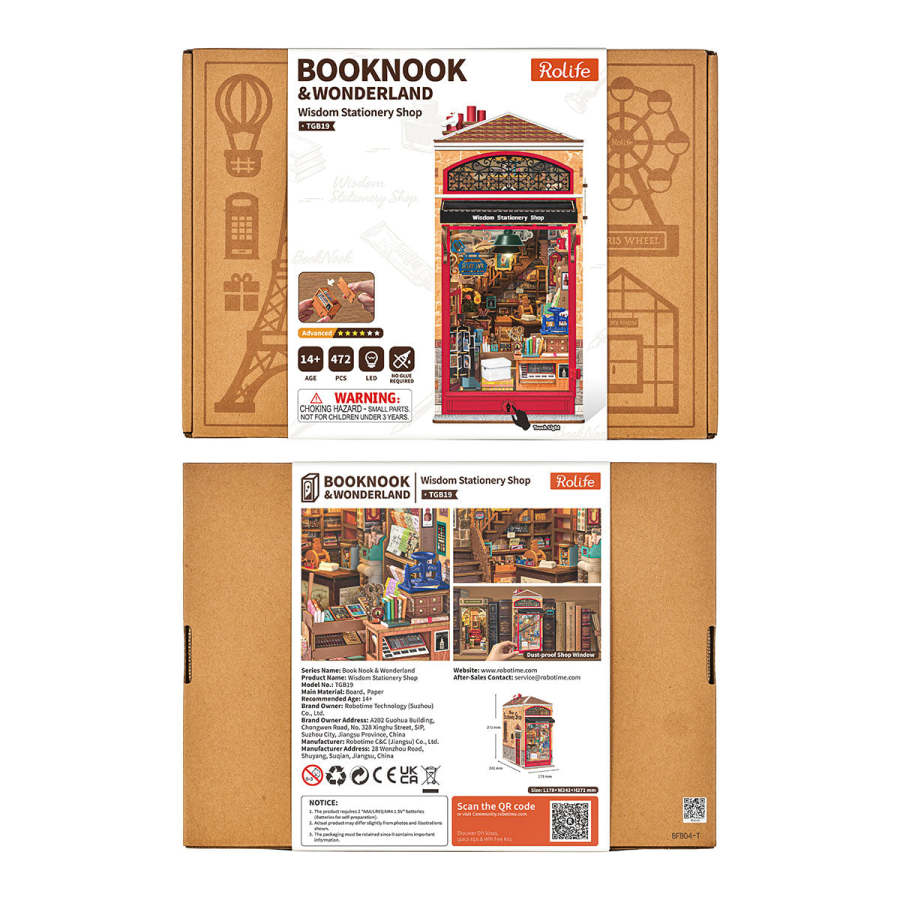 Robotime Rolife DIY Book Nook Kit- Wisdom Stationery Shop TGB19