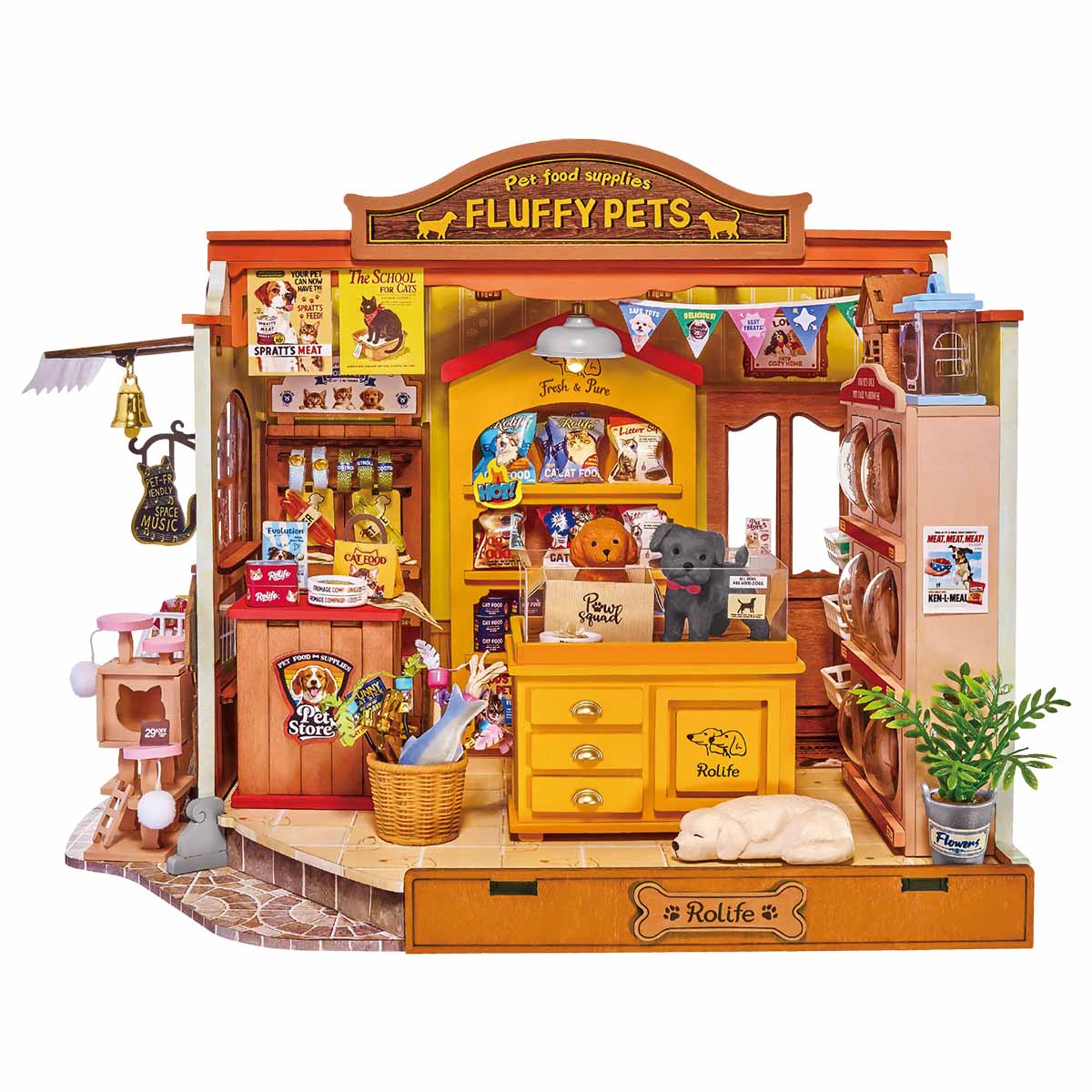 Robotime Rolife Fluffy Friends Store DIY Miniature House