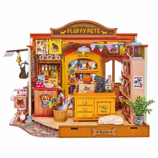 Robotime Rolife Fluffy Friends Store DIY Miniature House