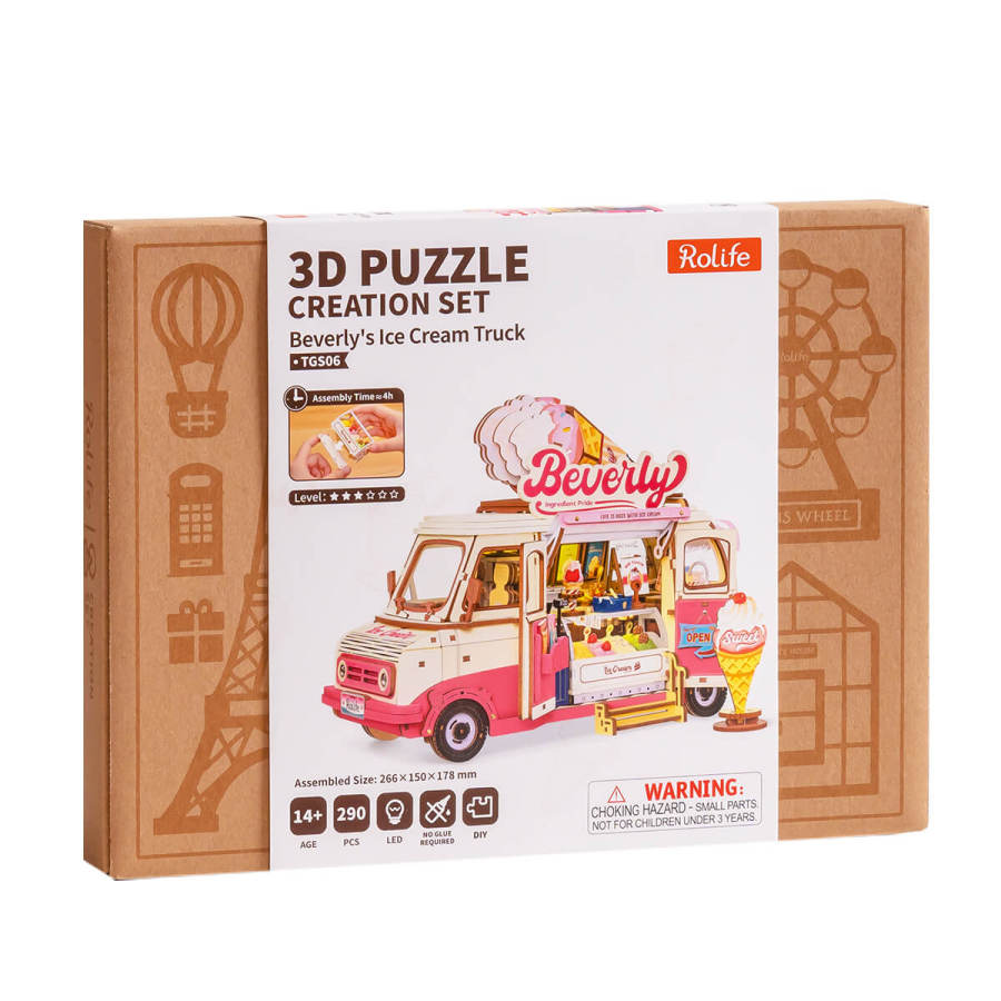 Rolife 3D Wooden Puzzle - Beverly's Ice Cream Truck TGS06