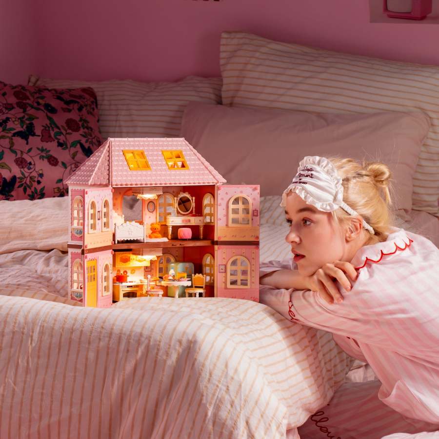 Robotime Rolife DIY Dollhouse Kit- Haley Island Fairy Rose Cottage HH001