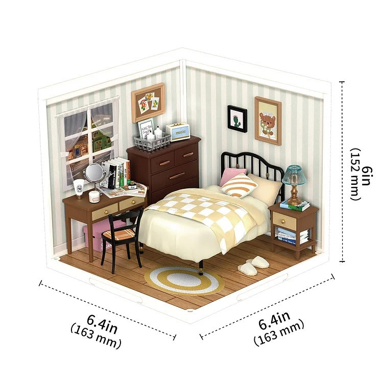 Robotime Rolife Sweet Dream Bedroom DIY Plastic Miniature House DW009