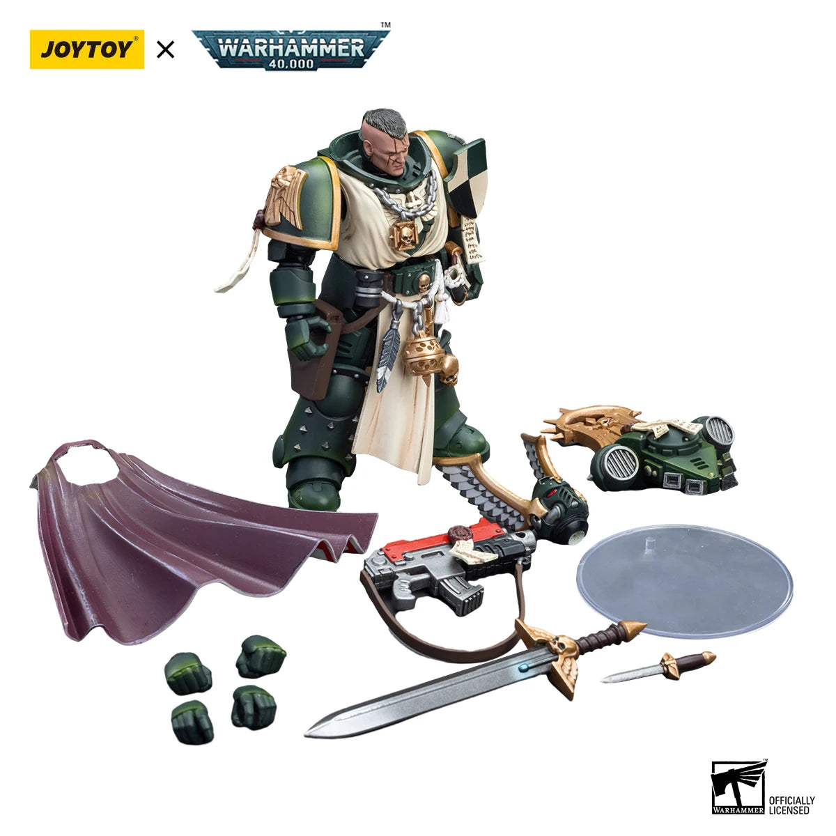 JOYTOY Warhammer 40k 1/18 Action Figures Anime 12cm Dark Angels Master Lazarus Master with Power Fist