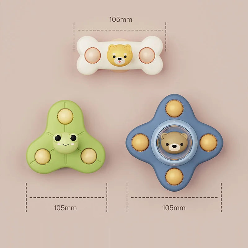 3Pcs/Set Baby Toys Suction Cup Spinner Educational Rotating Rattles