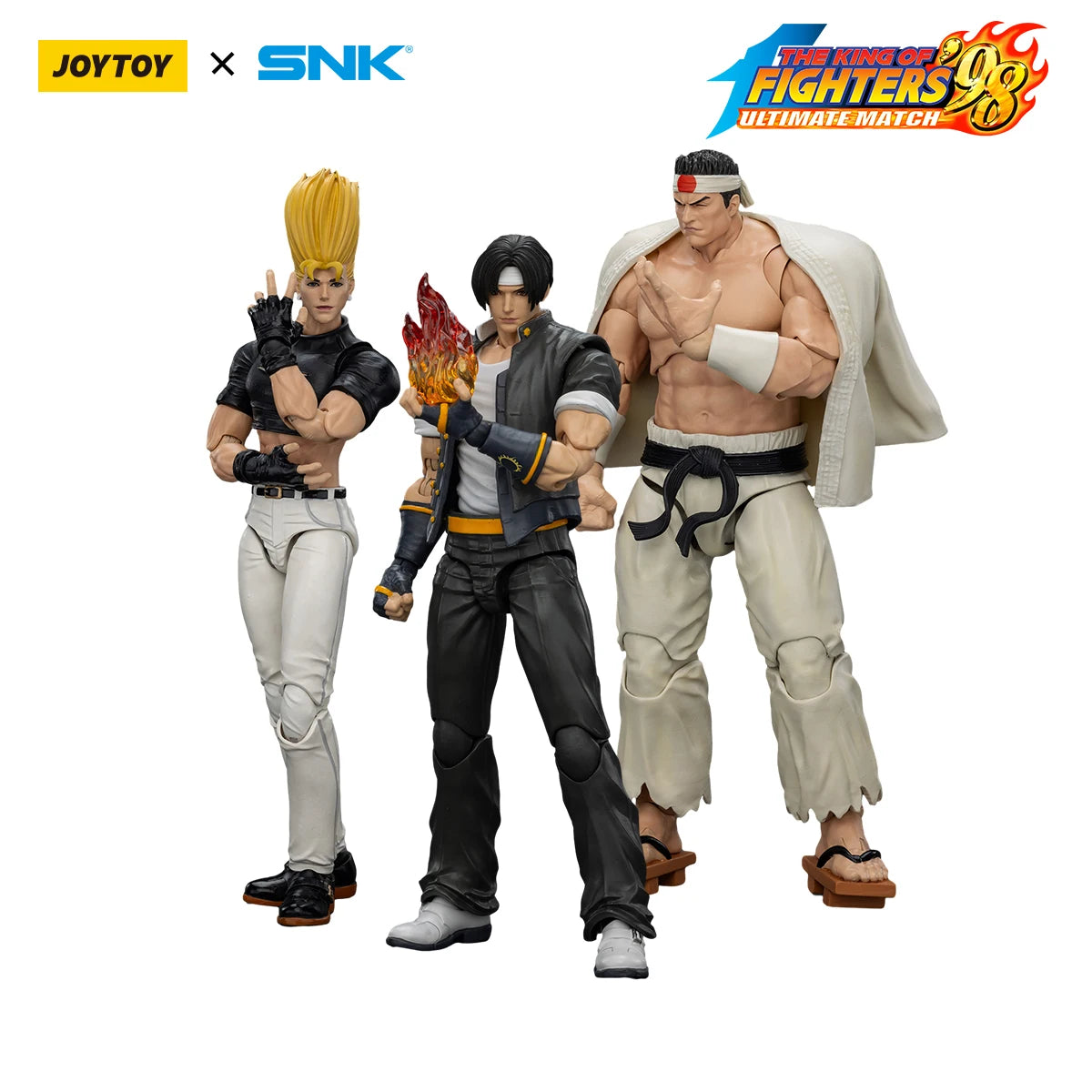 JOYTOY SNK 1/18 Action Figures KOF 98UM Hero Team Kyo Kusanagi Goro Daimon Benimaru Nikaido