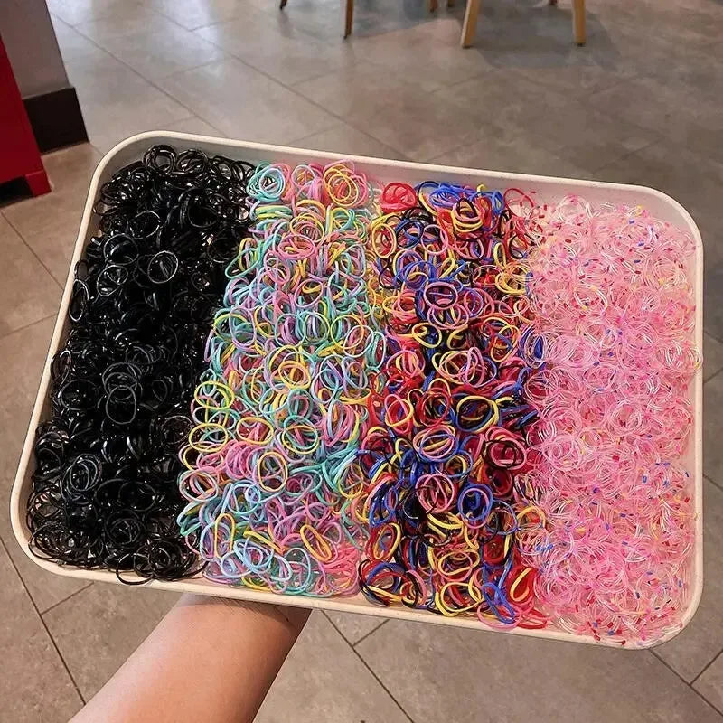 1500PCS Rubber Band Hair Ties