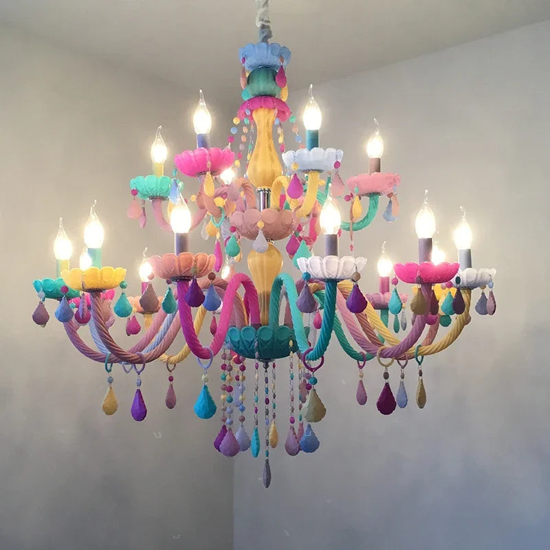 Designer Colorful Crystal Chandelier Lights