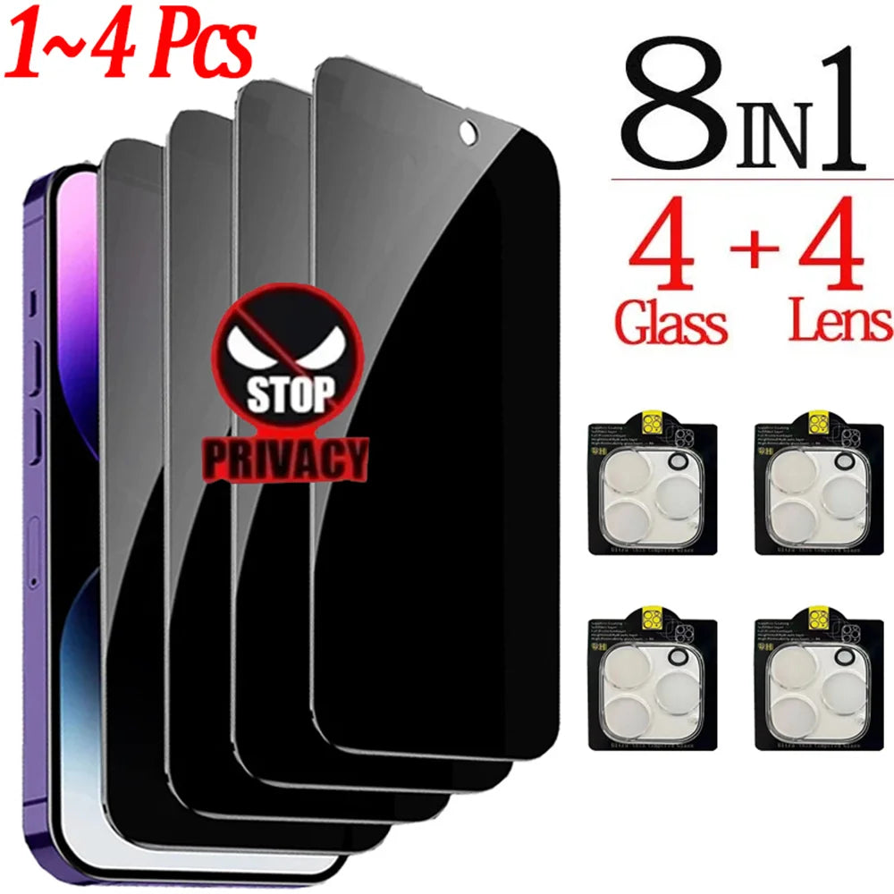 Privacy Screen Protector & Camera Protection Film For iPhone 17 16 15 14 13 Pro Max