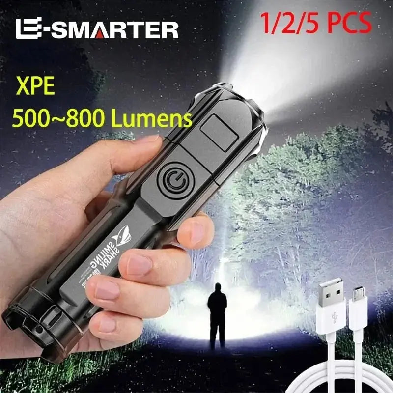 Strong LED Flashlights Telescopic Zoom