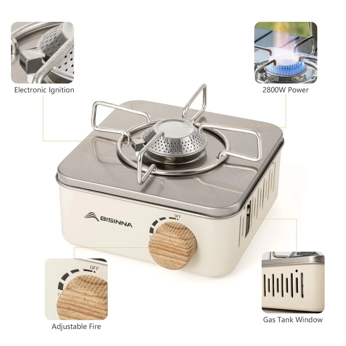 BISINNA Camping Gas Stove 2800W High Firepower