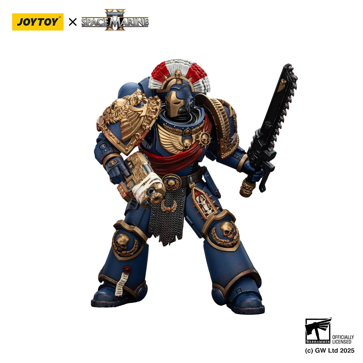 JOYTOY Warhammer 40k 1/18 Action Figures Ultramarines Relic Secundus Armour with Artificer bolt rifle chainsword and bolt pistol