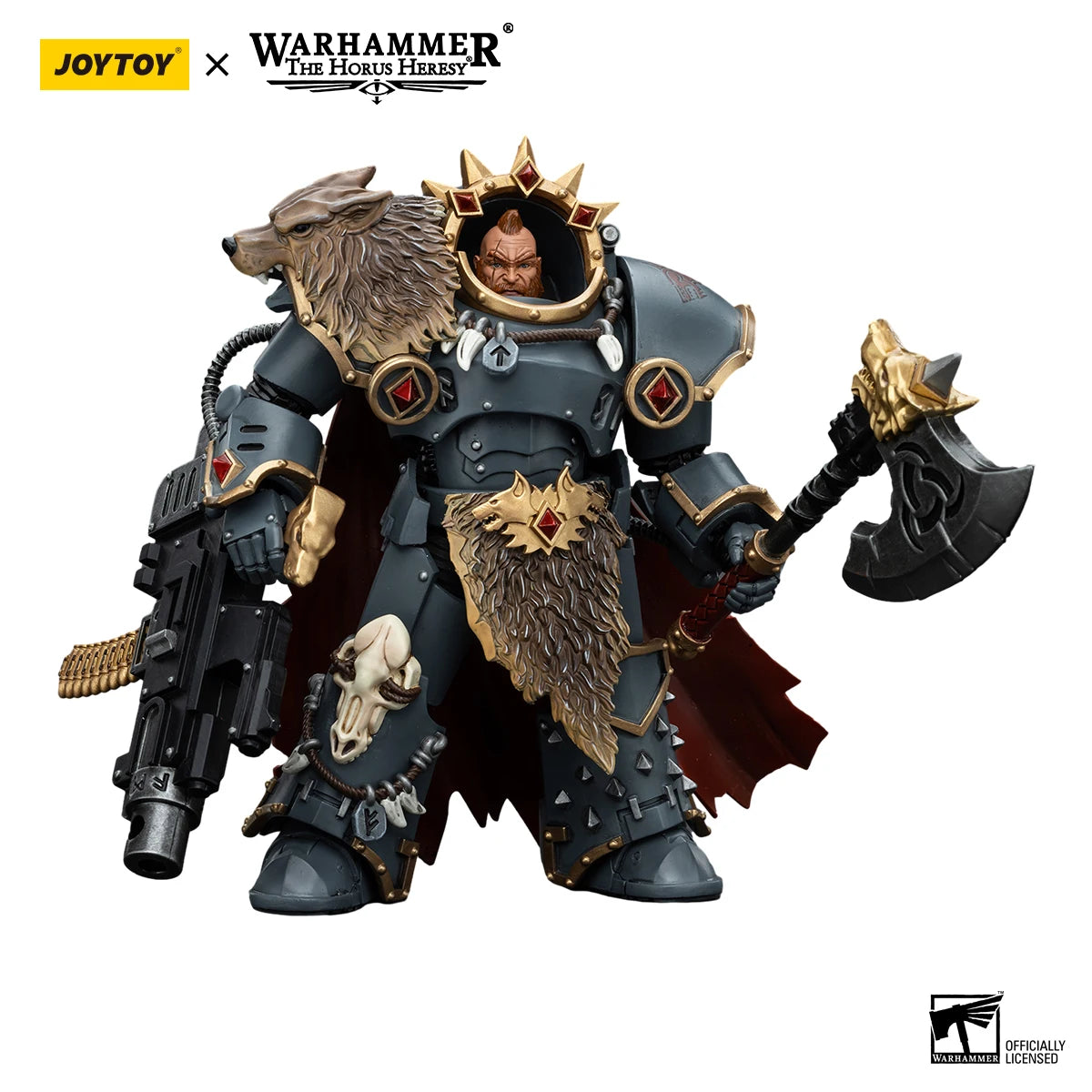 JOYTOY Warhammer 40k 1/18 Action Figures Space Wolves Hvarl Red-Blade