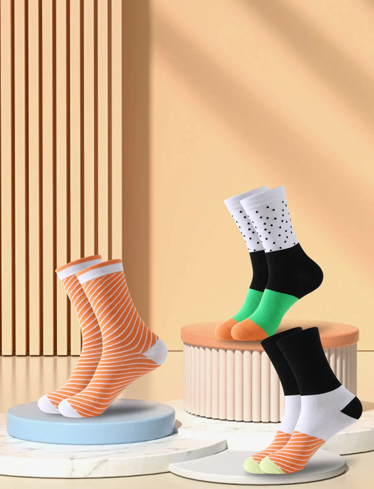 Sushi Mid Calf Socks 3 Pairs