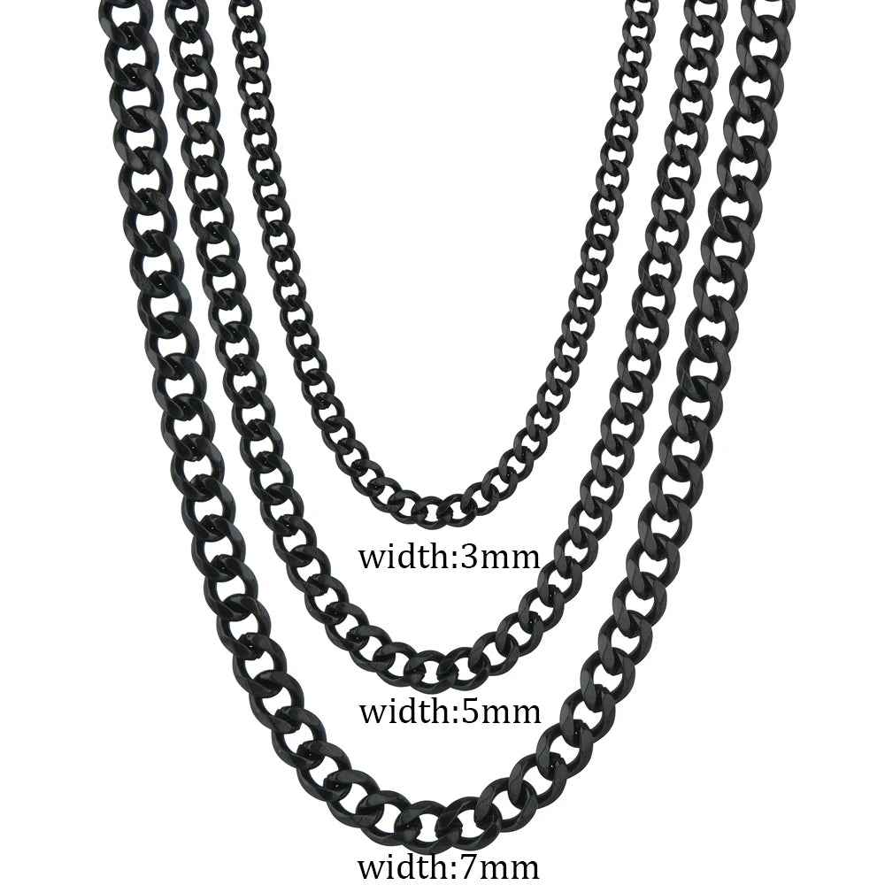 3/5/7mm Stainless Steel Cuban Link Chain