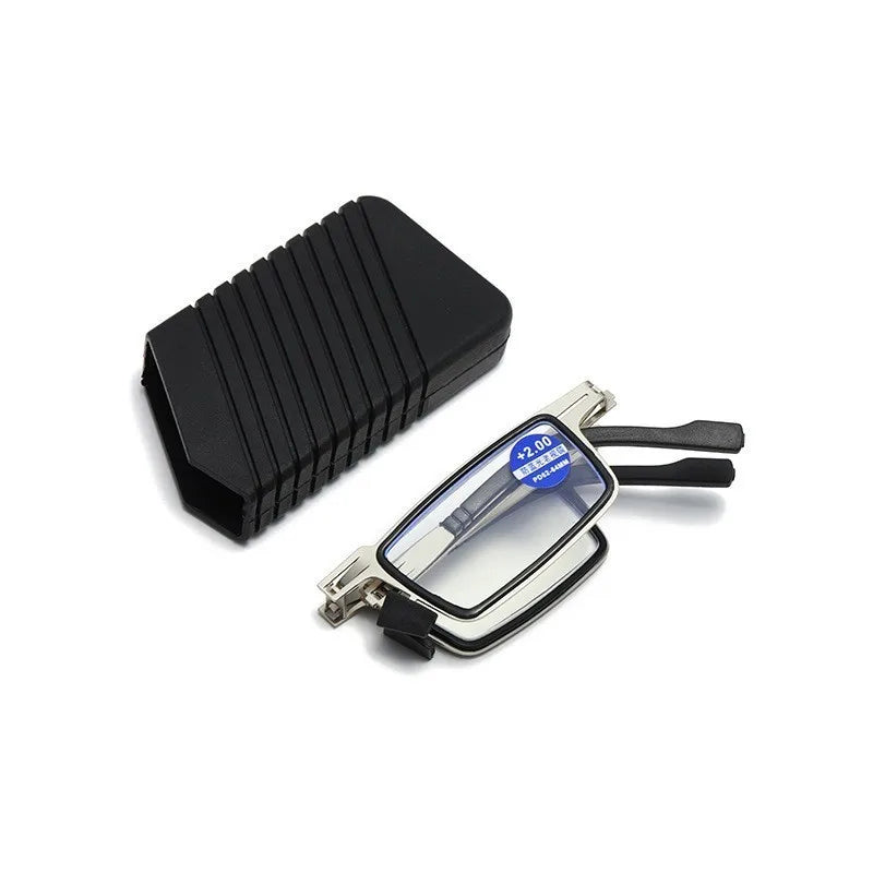 Retro Folding Reading Glasses Anti-blue Light with Free Case