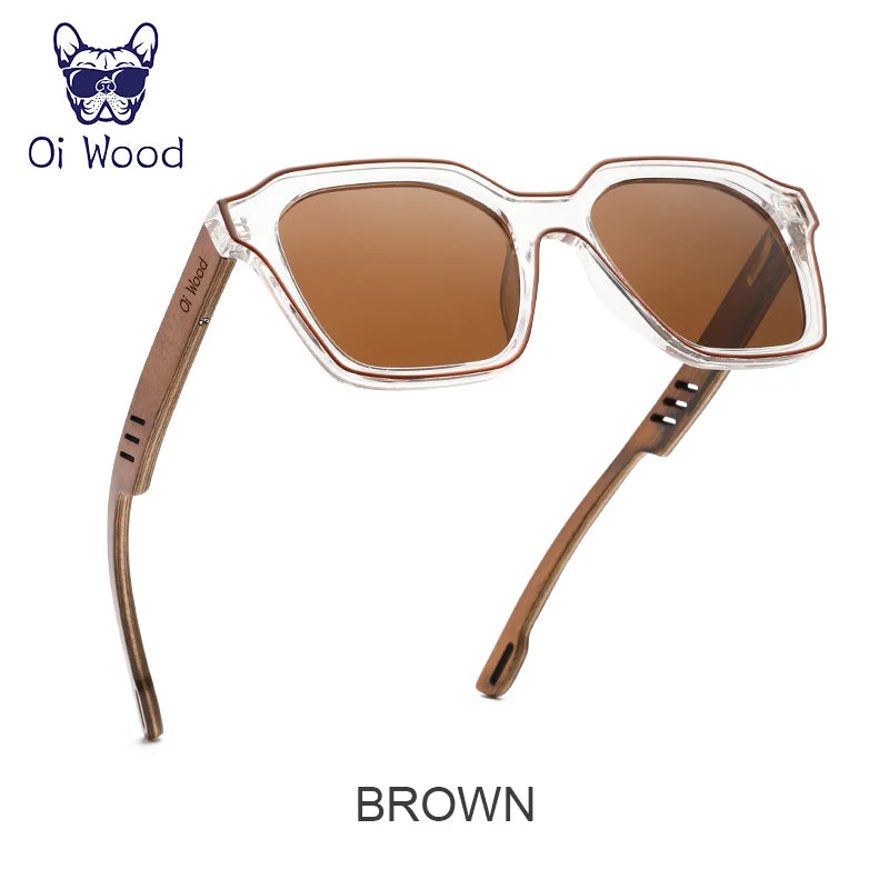 Oi Wood Sunglasses Women Designer Fashion Polarized Sun Glasses Men Luxury Brand Blue Lens Uv400 Wooden Sunglass Oi8061