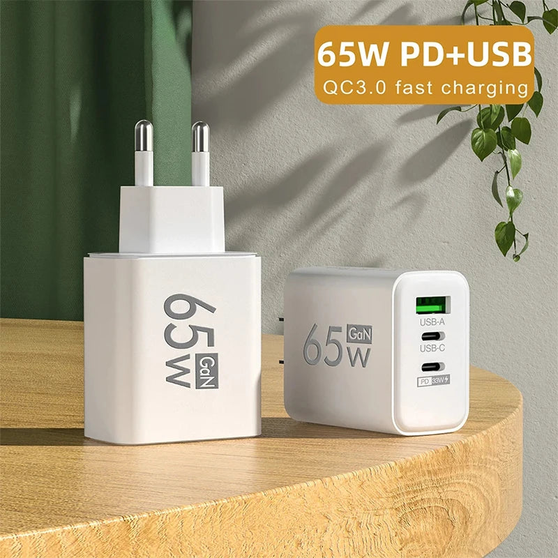 Fast Charging 65W USB Type C Charger EU KR PD 3.0