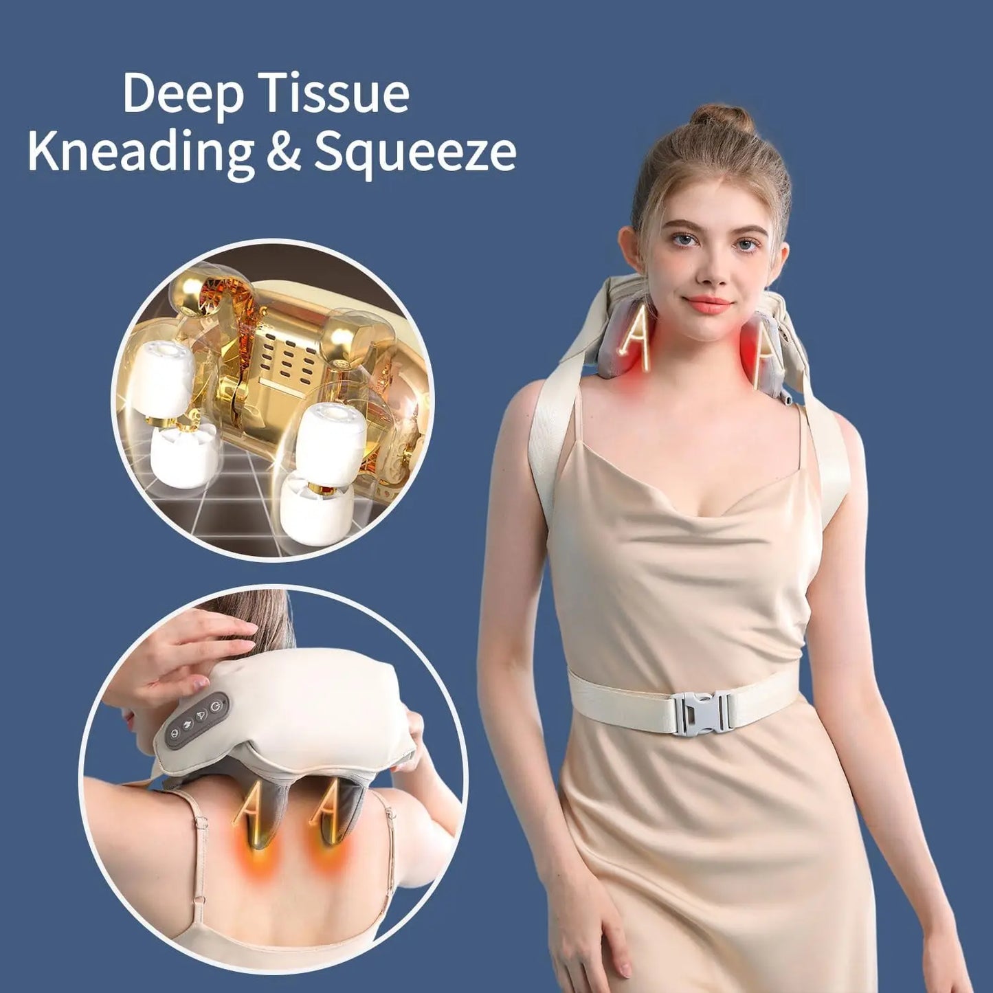 Deep Tissue Shiatsu Neck Back Massagers with Heat