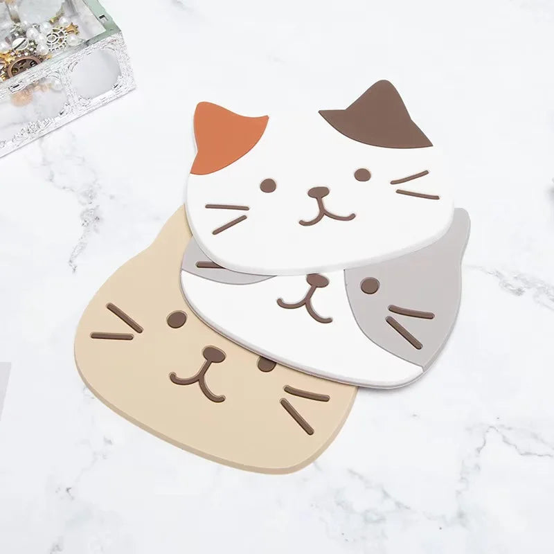Cute Cats Silicone Cup Coaster Mat 5pcs