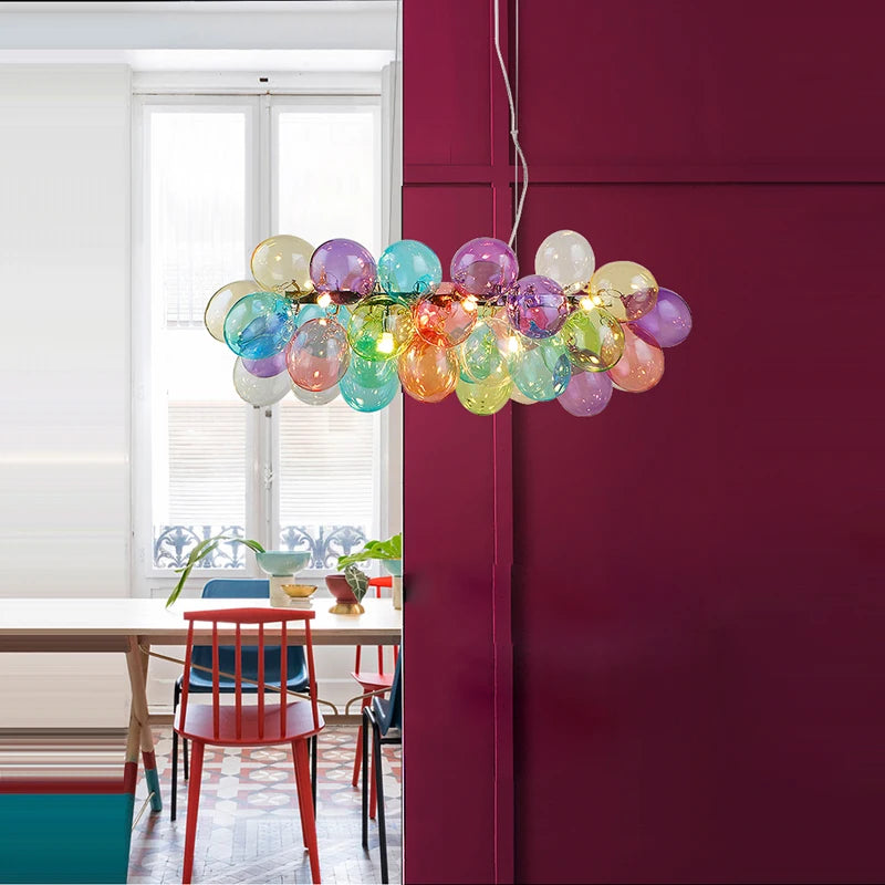 Post-modern Colorful Glass Ball Chandeliers