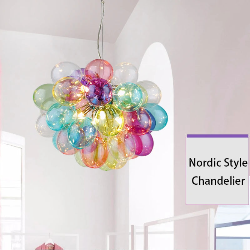 Post-modern Colorful Glass Ball Chandeliers