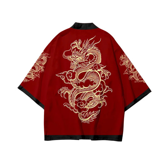 Kimono Japanese Traditional Dragon - CLOTHING TOP SHORTS