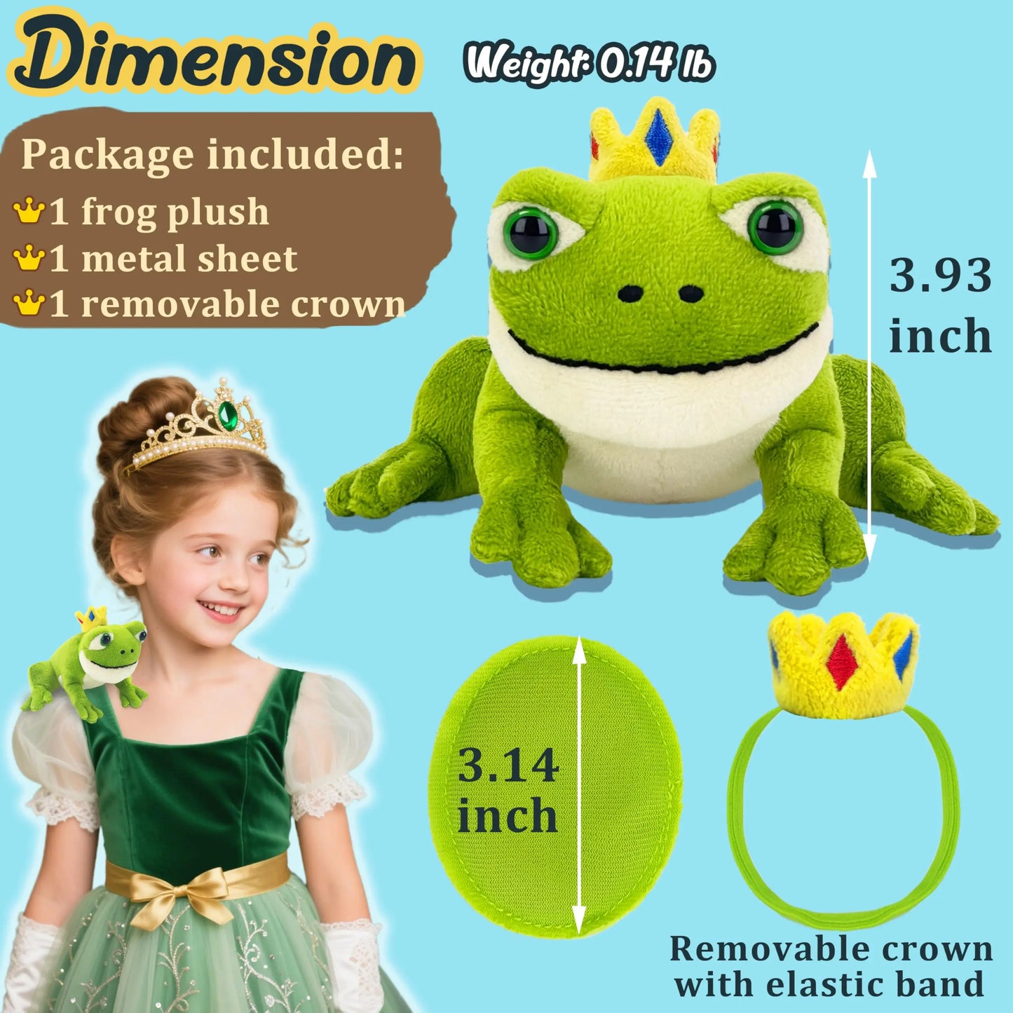 Frog Plush Toy 3.94"