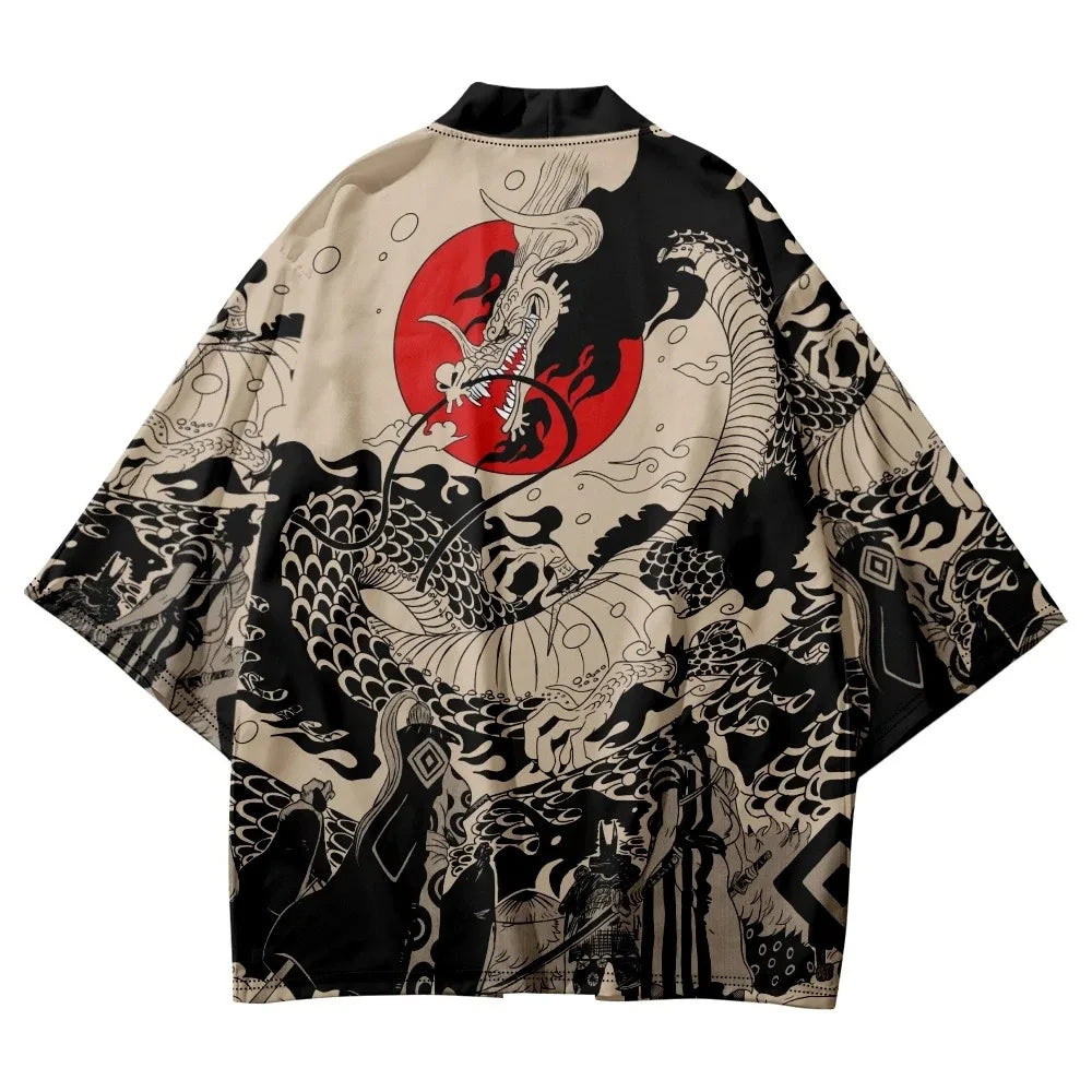 Kimono Japanese Traditional Samurai Anime Dragon - CLOTHING TOP