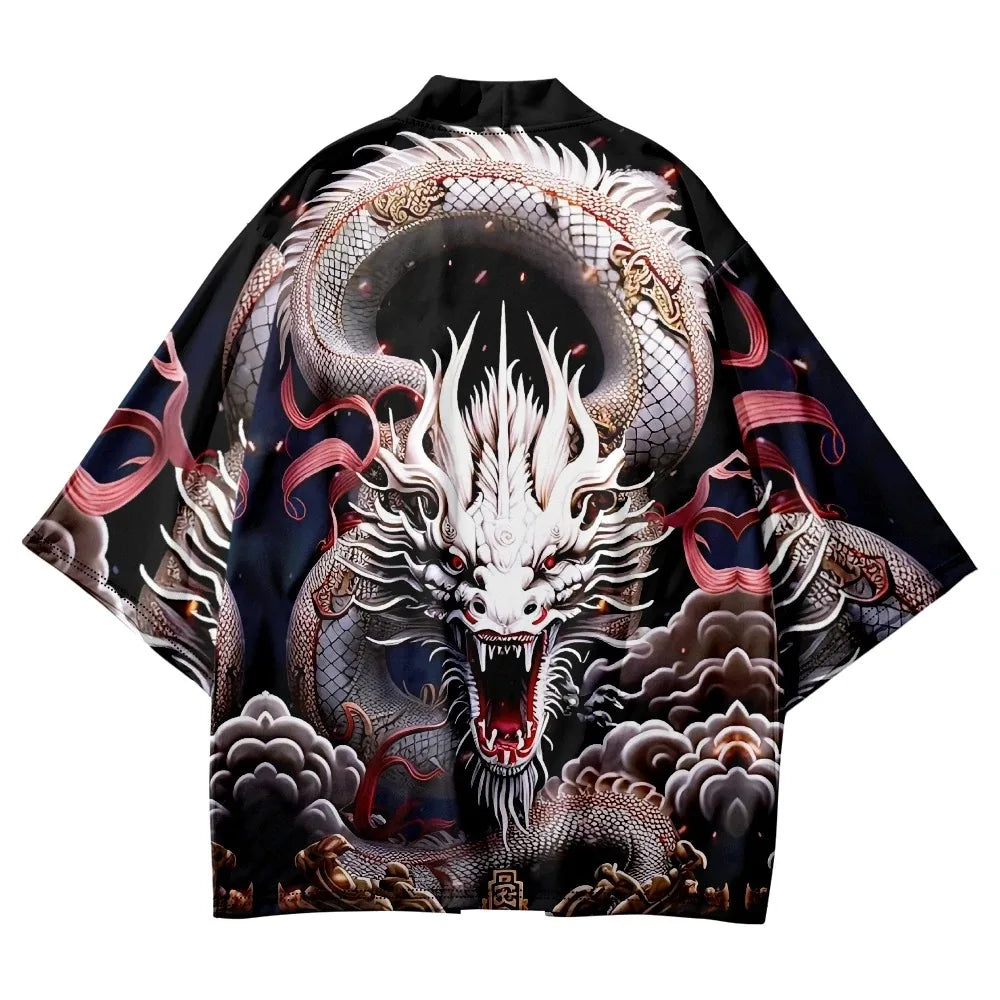 Kimono Japanese Traditional Samurai Anime Dragon - CLOTHING TOP