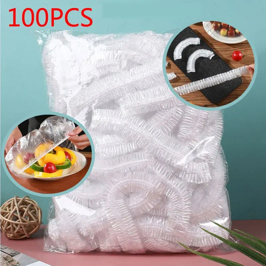 Disposable Food Cover Food Grade Plastic Elastic 100pcs