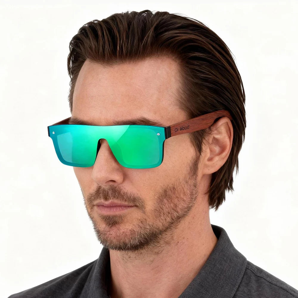 Oi Wood Sunglasses For Men Women Polarized Sunglasses For Men Square Anti Glare Driver Mirror Sun Glasses Women UV400