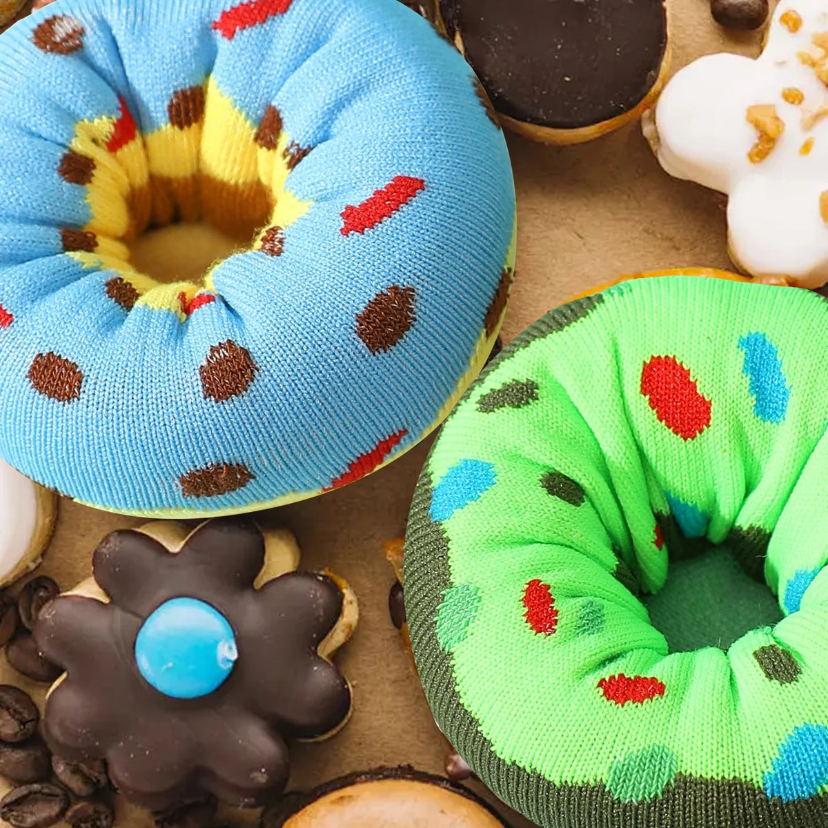 Colorful Donuts Pattern 2 Pairs
