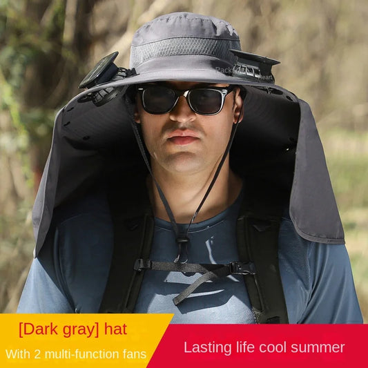 Outdoor Fan Cap multi-purpose Rechargeable