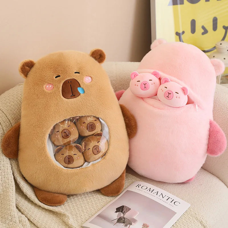 Cute capybara Plush with 6Pcs Inside