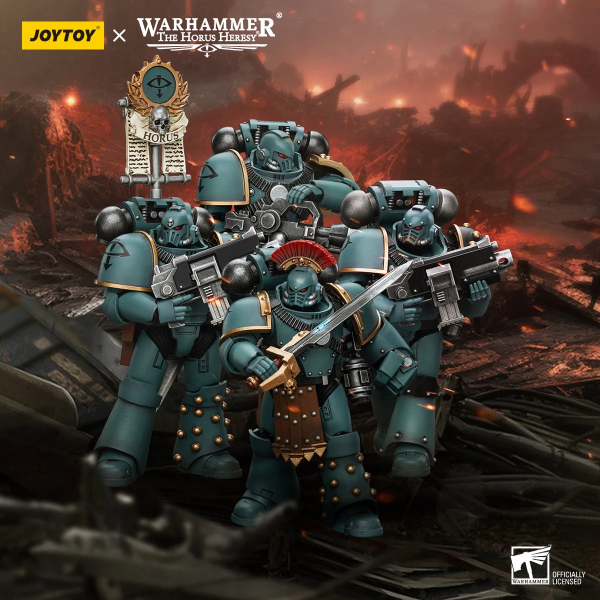 JOYTOY Warhammer 40k 1/18 Action Figures Anime 12cm Sons of Horus MKIV Tactical Squad Collection Model Toys