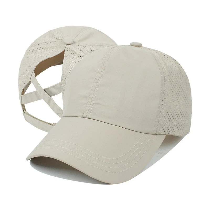 Summer Solid Color Baseball Caps Golf for High Ponytail