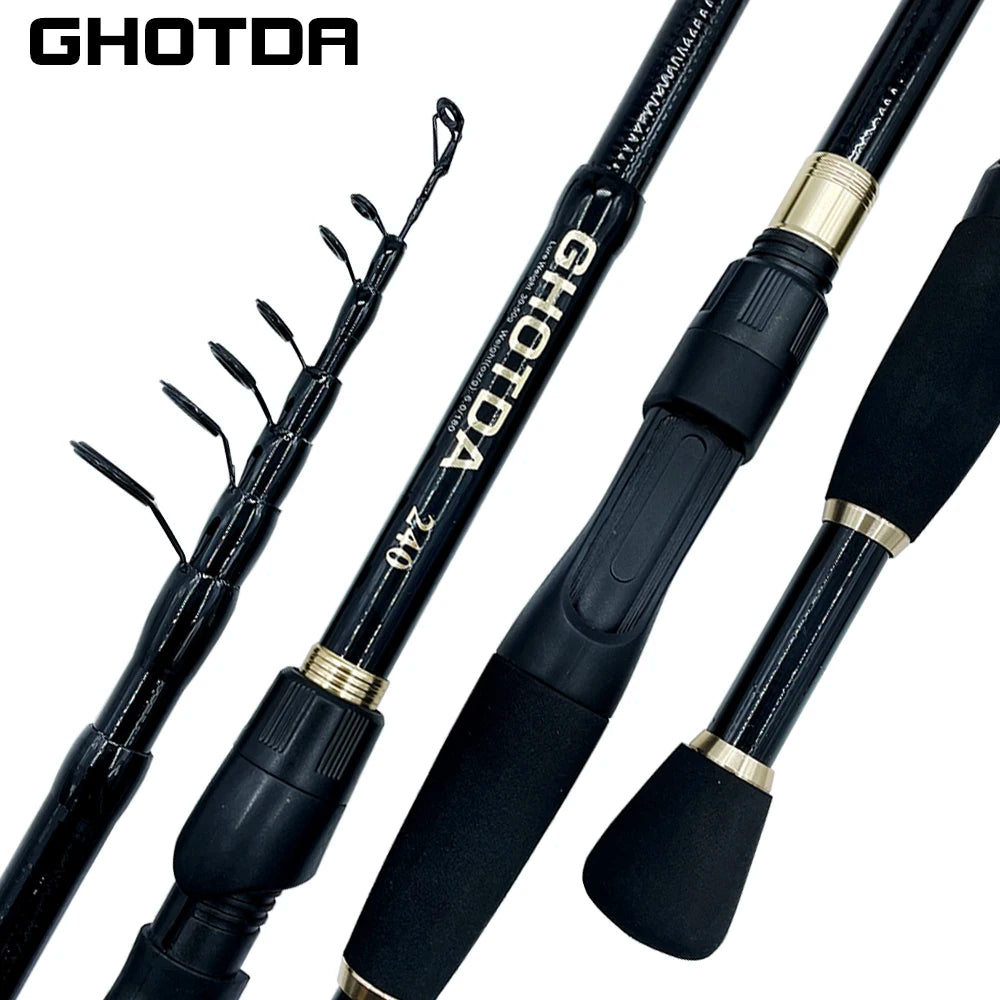 Ghotda 1.6-2.4M Telescopic Lure Rod With Spining Reel