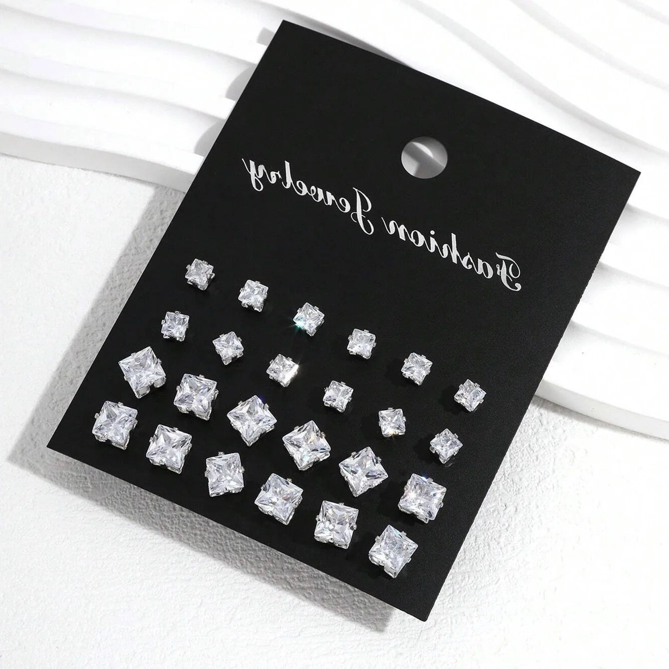 12 Pairs Of Luxurious Zirconia Earrings