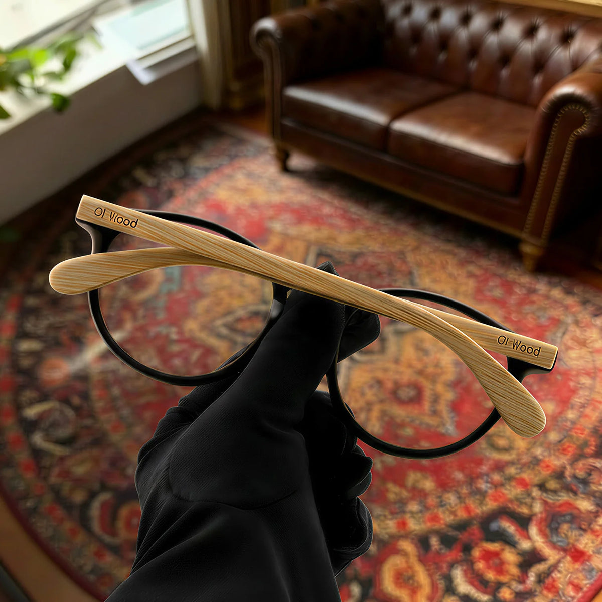 Oi Wood Bamboo Wood Reading Glasses for Men and Women Retro Round Anti Blue Light Presbyopia Glasses 0 +100 +150 +250