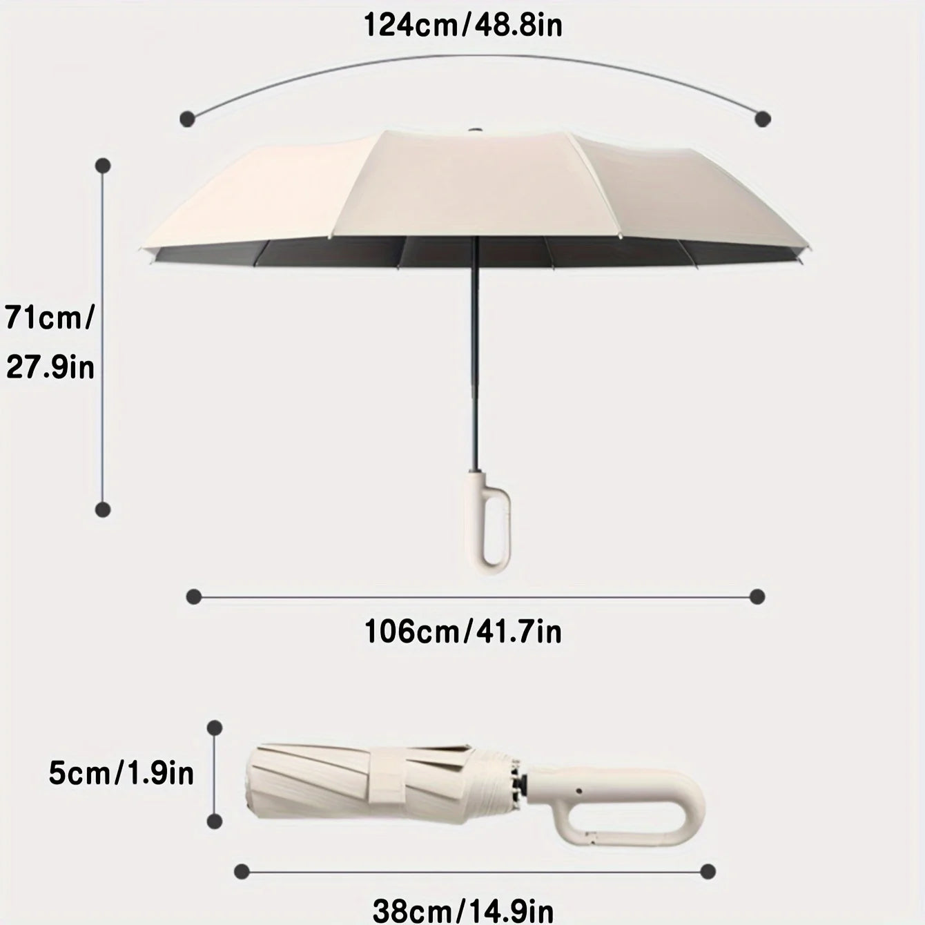 Automatic Folding Umbrella 30 Bones Windproof Strong 105CM