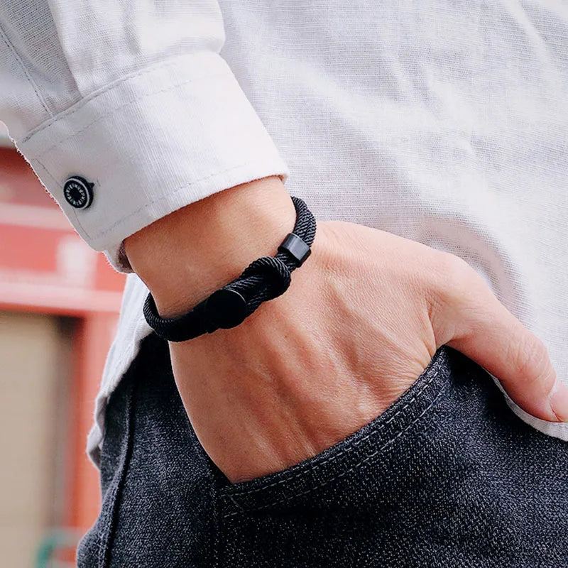 Novel Men Rope Bracelet Double Layer