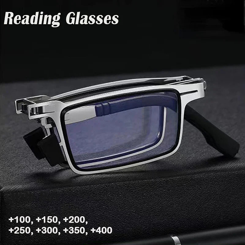 Retro Folding Reading Glasses Anti-blue Light with Free Case