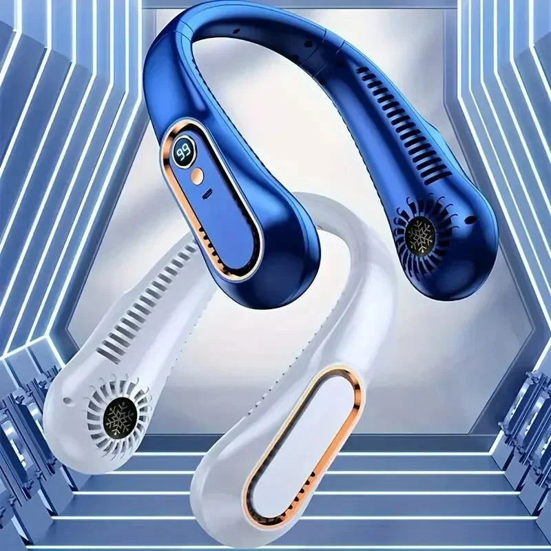 Portable Neck Bladeless Fan Mini Ultra Long Life 5 Gear