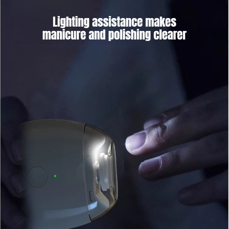 2 IN 1 Electric Nail Clipper Cutter with LED Light