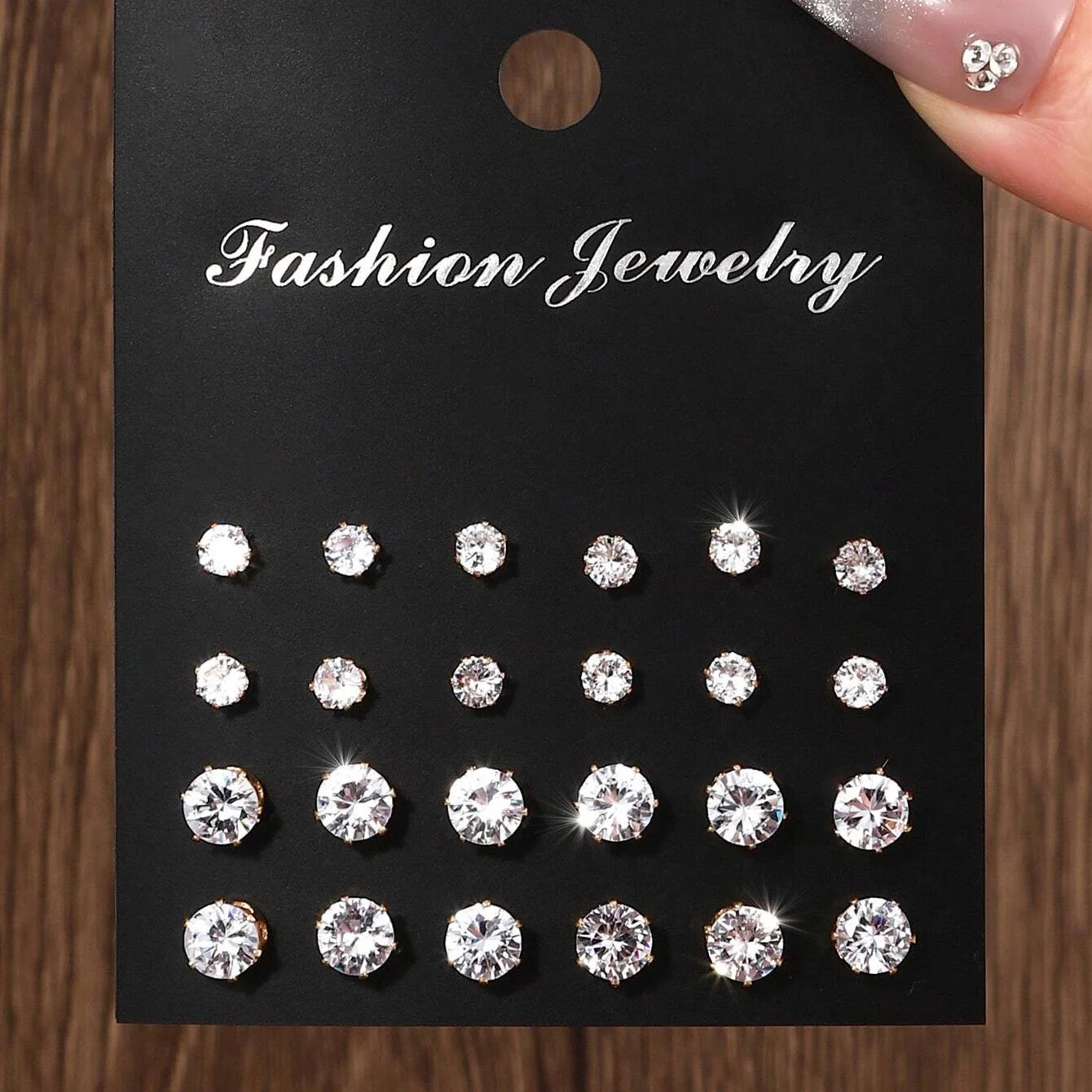 12 Pairs Of Luxurious Zirconia Earrings