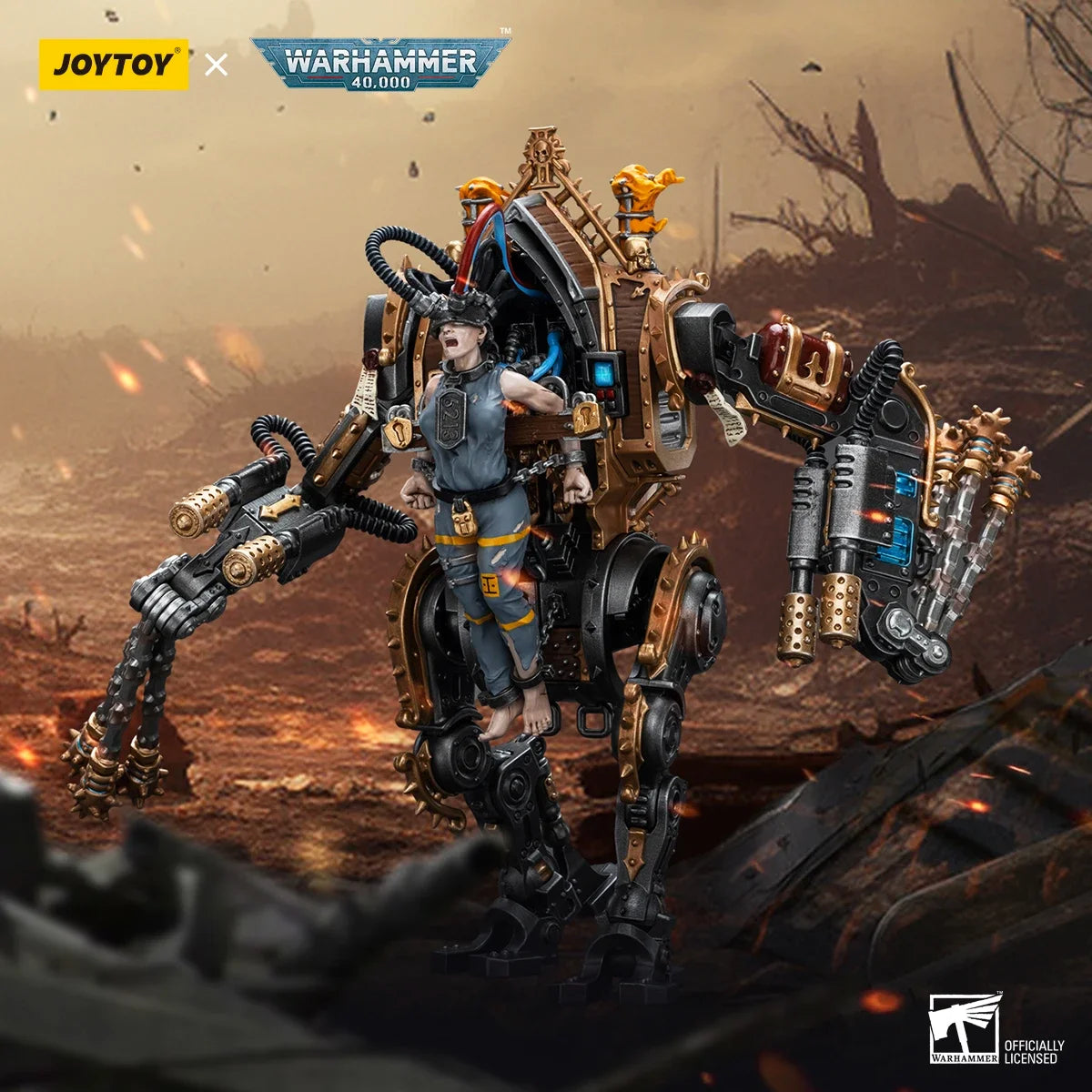 JOYTOY Warhammer 40k 1/18 Action Figures Mecha Anime 24cm Adepta Sororitas Penitent Engine with Penitent Flails Mecha Model