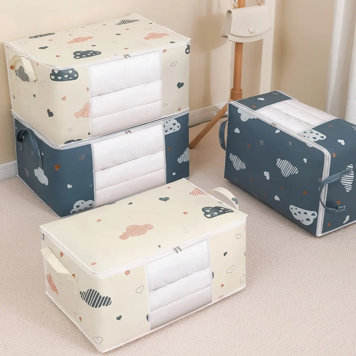 Large Capacity Clothes Storage Organizer With Reinforced Handle