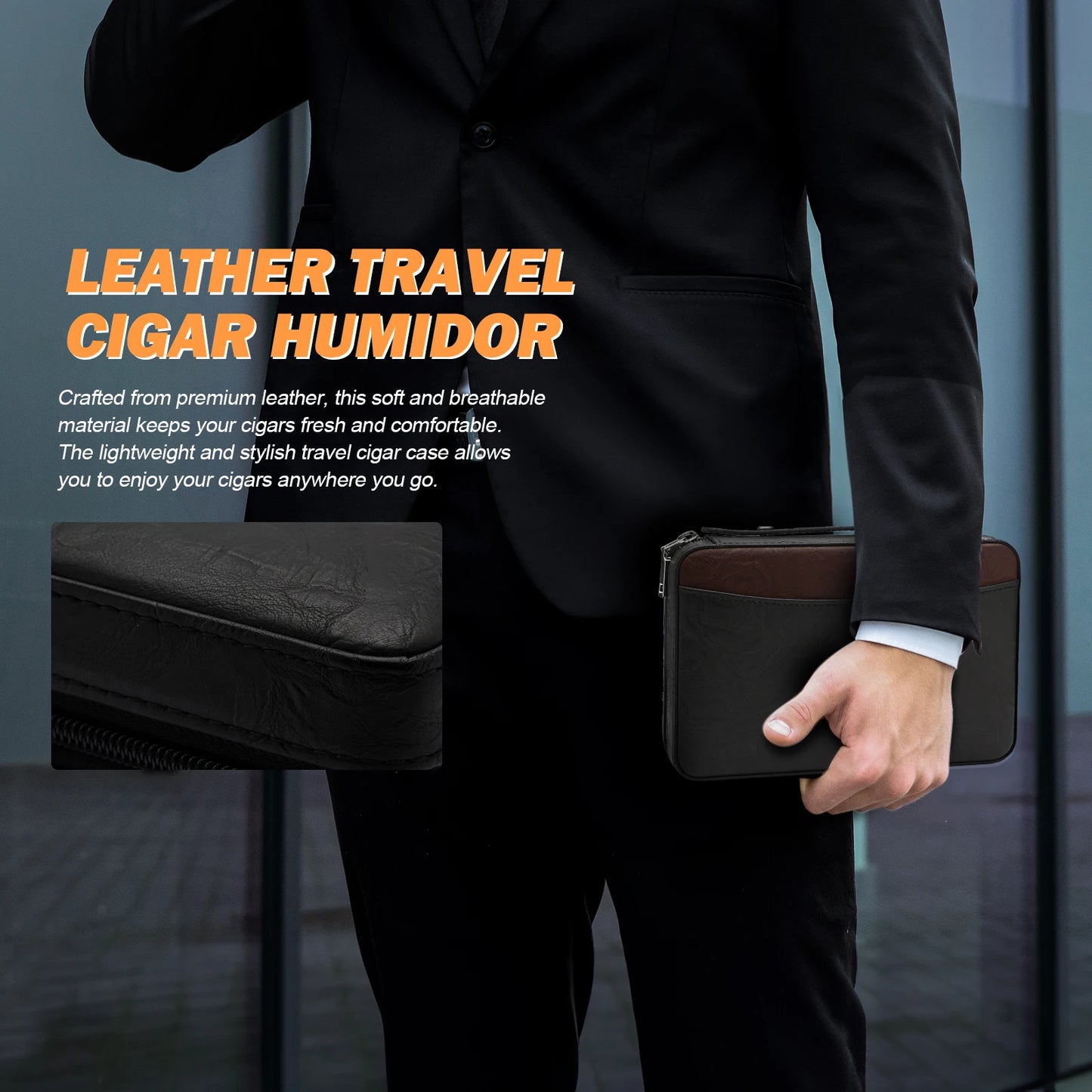 Cedar Wood Travel Cigar Case