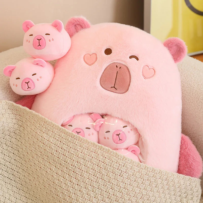 Cute capybara Plush with 6Pcs Inside